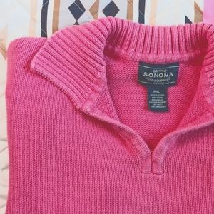 🍁 Sonoma ▪︎ Coral v-neck sweater with 3/4 sleeves, sz PXL